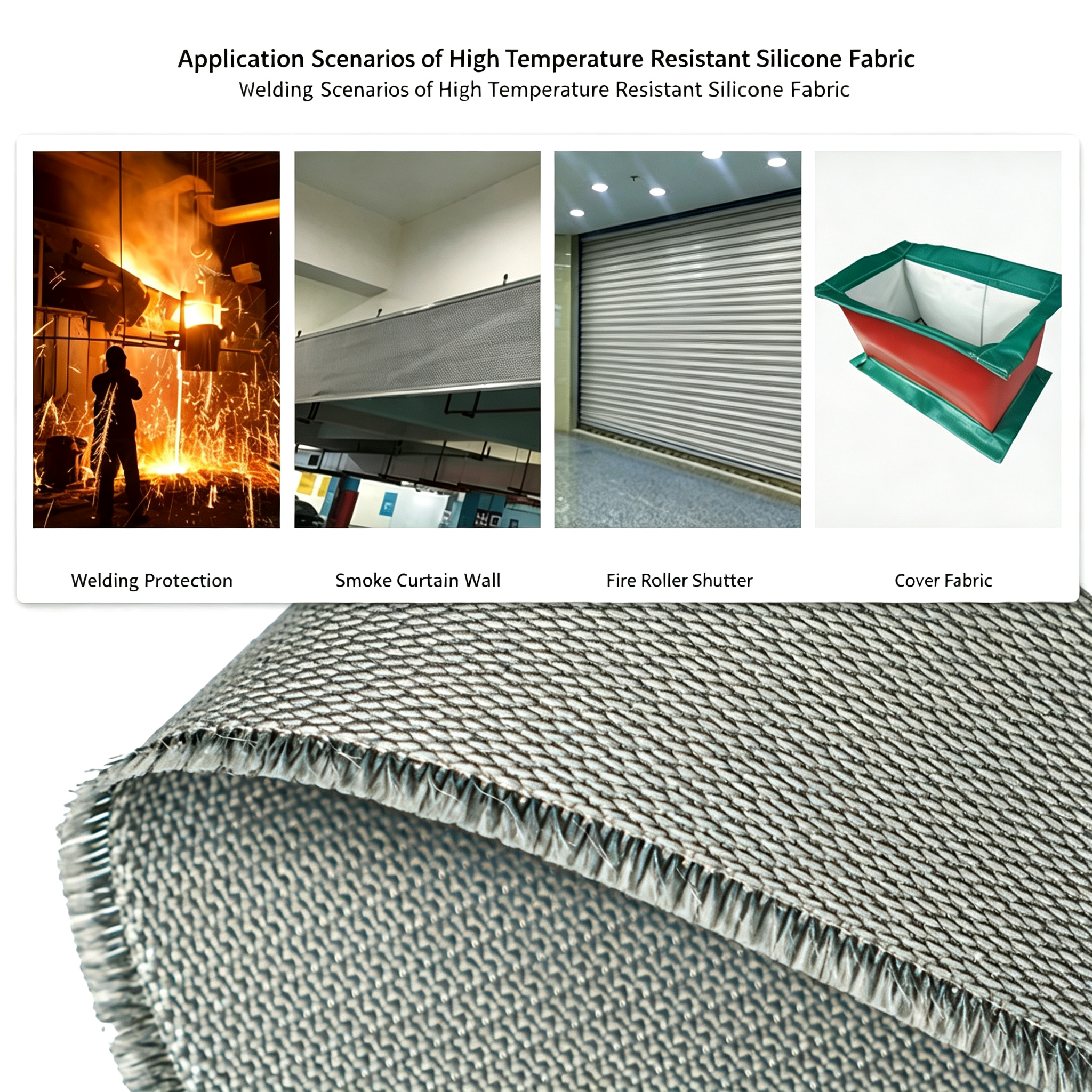 Silicone coated fiberglass fabric for heat protection